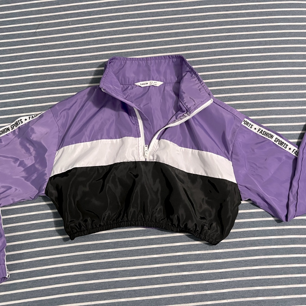 Color block half zip sweater